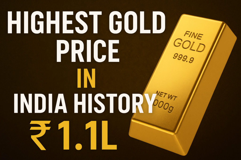 Highest gold price in India history
